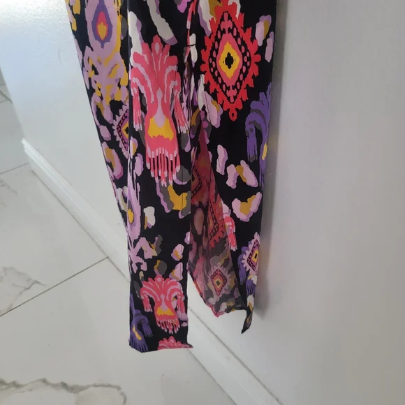 Cowl Neck Slip Dress - Desert Ikat Black Size 10 - Picture 10 of 16